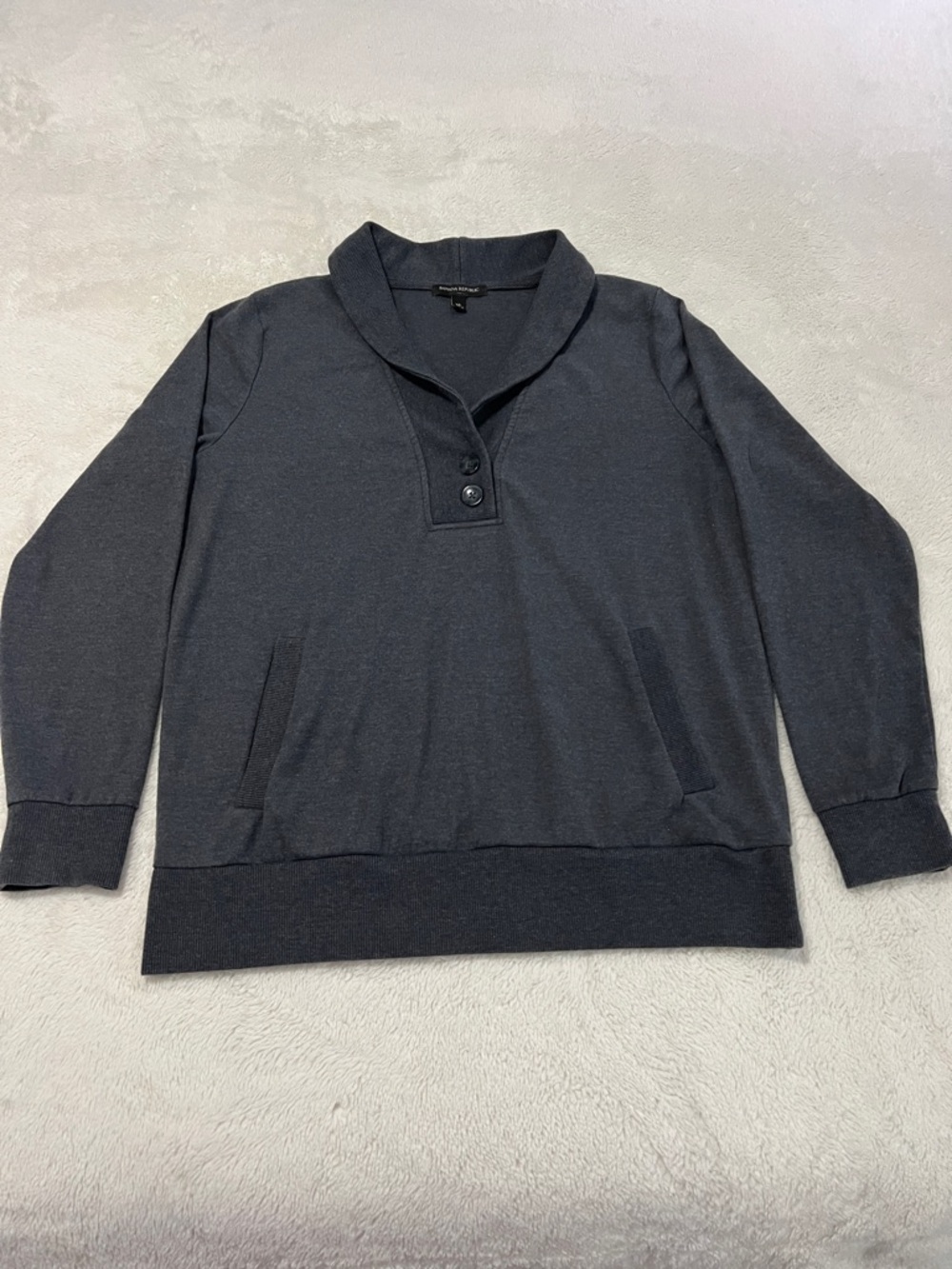 Banana Republic Dark Gray Shawl Collar Pullover Sweater for Women